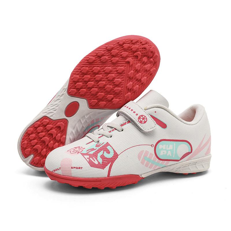 

Новые детские футбольные бутсы на липучке для мальчиков и девочек, кроссовки для учеников начальной школы, бутсы для игры на искусственной траве 29