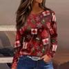 Womens's Fashion Casual Halloween Print V-neck Mid Length Pocket 3/4 Sleeve Top