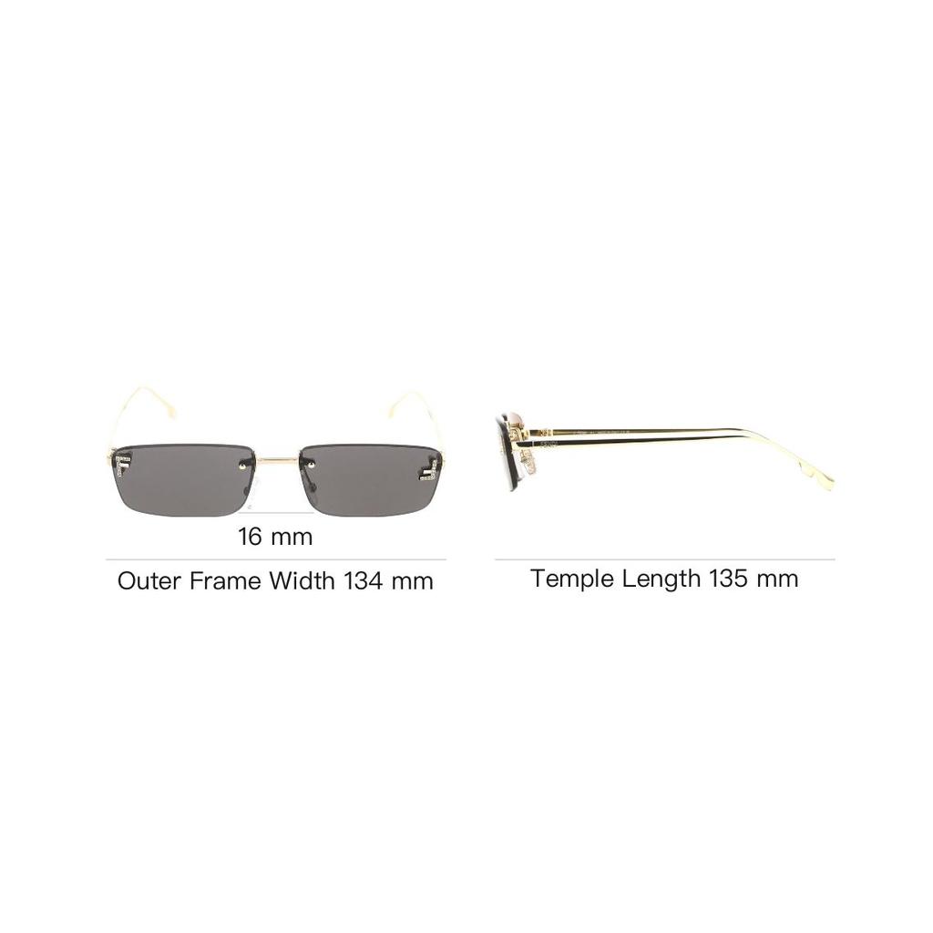 Fendi Logo Design Irregular Shape Sunglasses Men Sunglasses Gold FE4172US