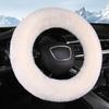 Bilrattkåpa Mjuk Luddig Varm Rattkåpa Vinter Plysch Biltillbehör