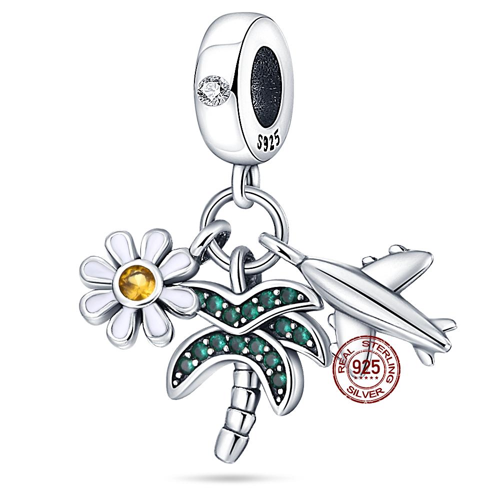 Copper Jewelry Pendant Early Spring Four Leaf Clover Flower Charm Fit Pan Beads Jewelry Birthday Diy Gift Fine Jewelry