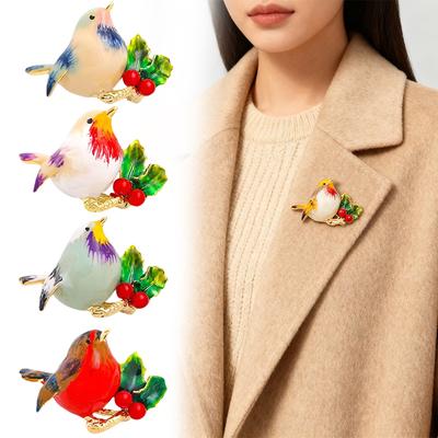 1PC Bird Eco-Friendly Enamel Alloy Rhinestone Durable Lapel Pin Lightweight Crystal Premium Brooch Hypoallergenic