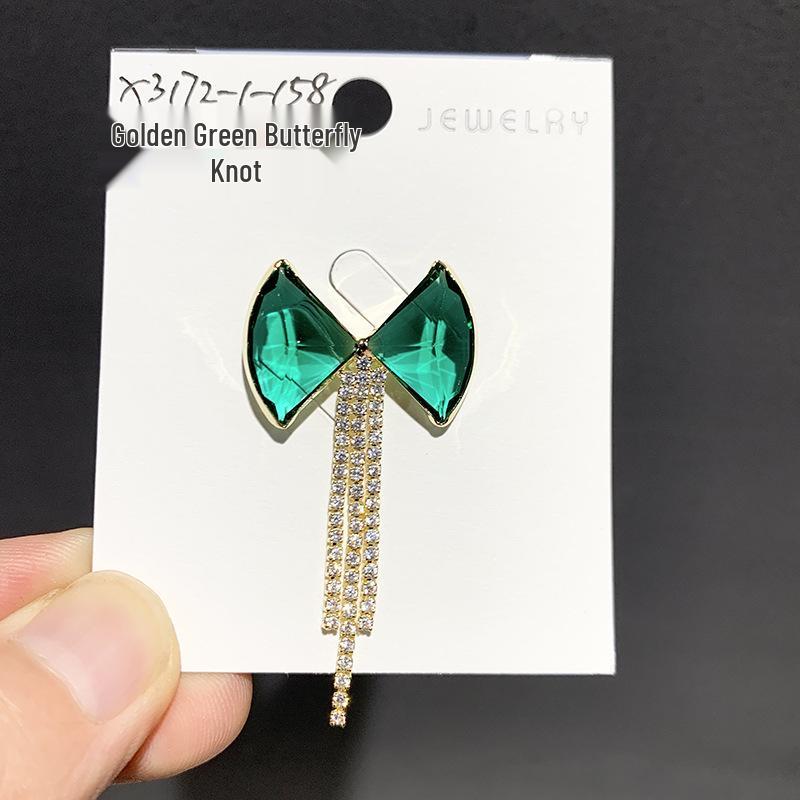 Bo Xin Yun Women s Summer Zircon Tassel Bow Brooch Cardigan Pin