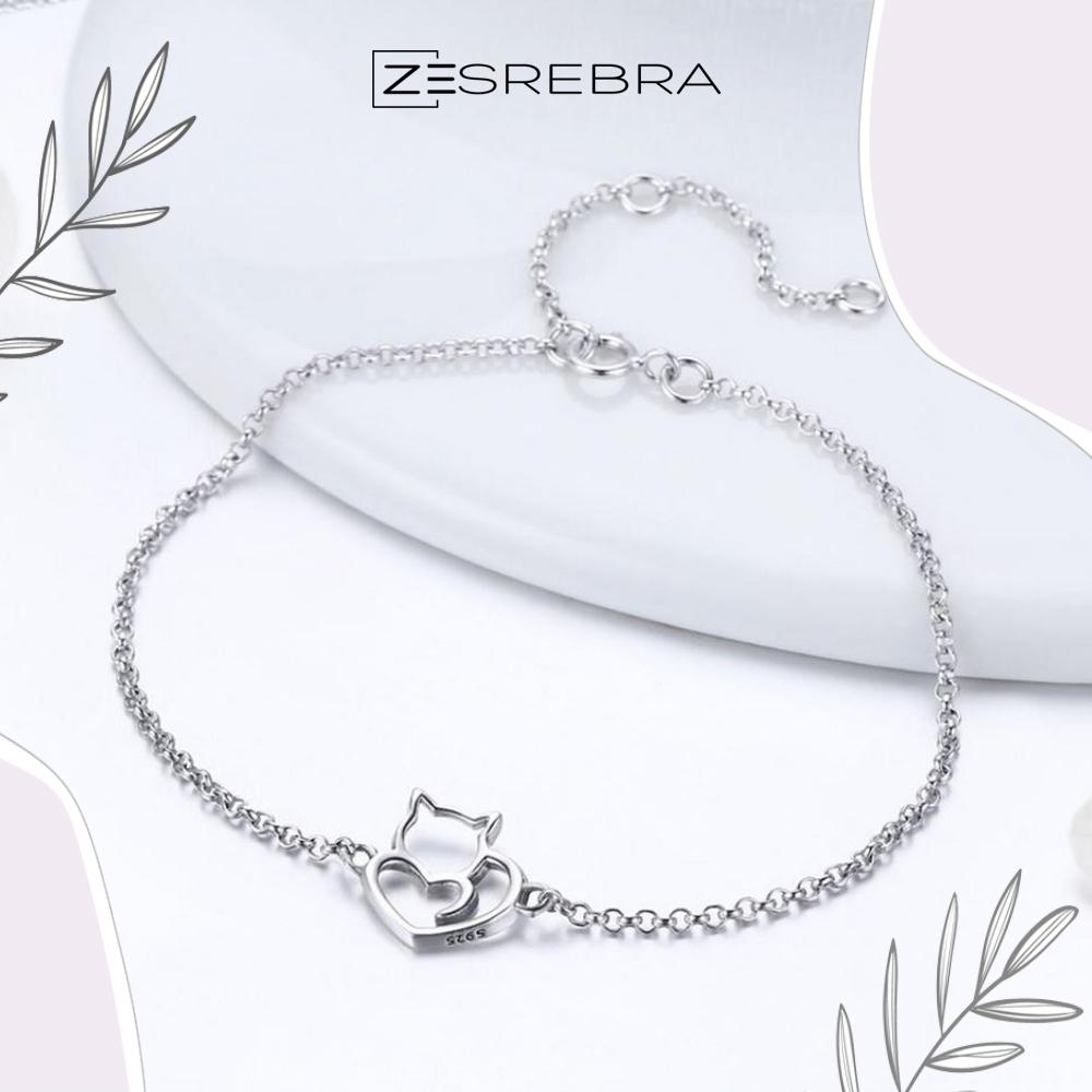 Women'S Bracelet Kitten S925 Cat Kitty Heart
