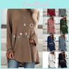 Womens T Casual Shirt Long Sleeve Flower Print Crew Neck Tops Loose Blouse Tunic