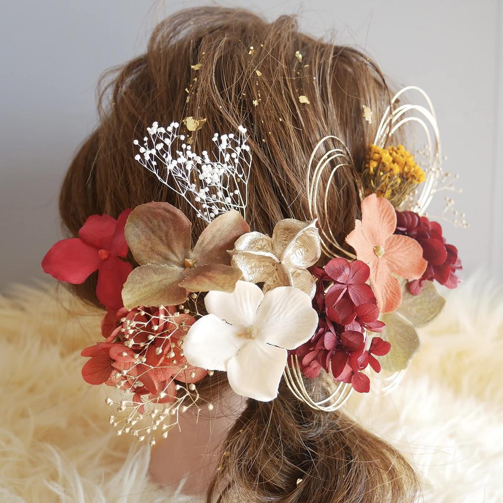 [Hair Accessory Specialty Shop Bria] Hair Accessory for Coming-of-Age Ceremony, Wedding, Graduation, Shichi-Go-San, and Hakama - Dried Flower Small