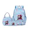 3 Piece School Backpack Set for Students Large Capacity Oxford Cloth Schoolbag with Shoulder Strap and Pencil Case