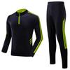 Mens Long Sleeve Football Training Kit Set Winter Half-Zip Outerwear Thin Match Warm-Up Jersey Adults Kids