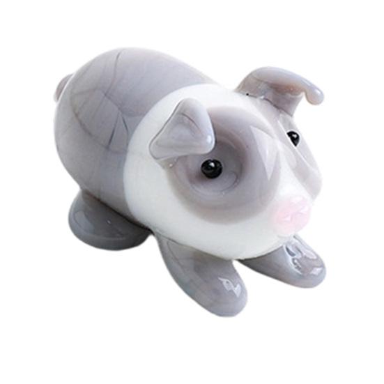 Mini Glass Animal Ornament Handcrafted Figurine Cute Animal Tiny Colored Glass Miniature for Desktop Bookshelf Decoration