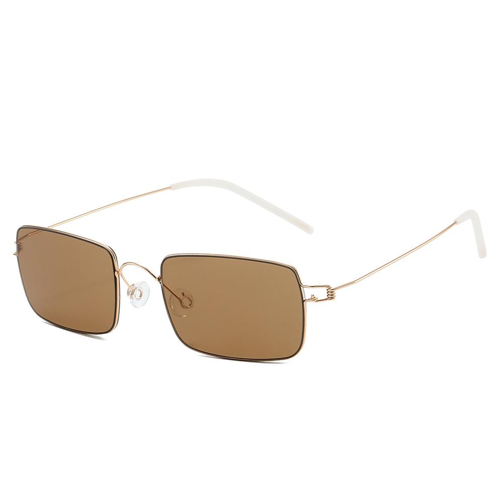 Fashionable Ultra-Light Square-Frame Unisex Sunglasses Metal-Frame Sun-Blocking Retro Driving Sunglasses Outdoor Travel Eyewear