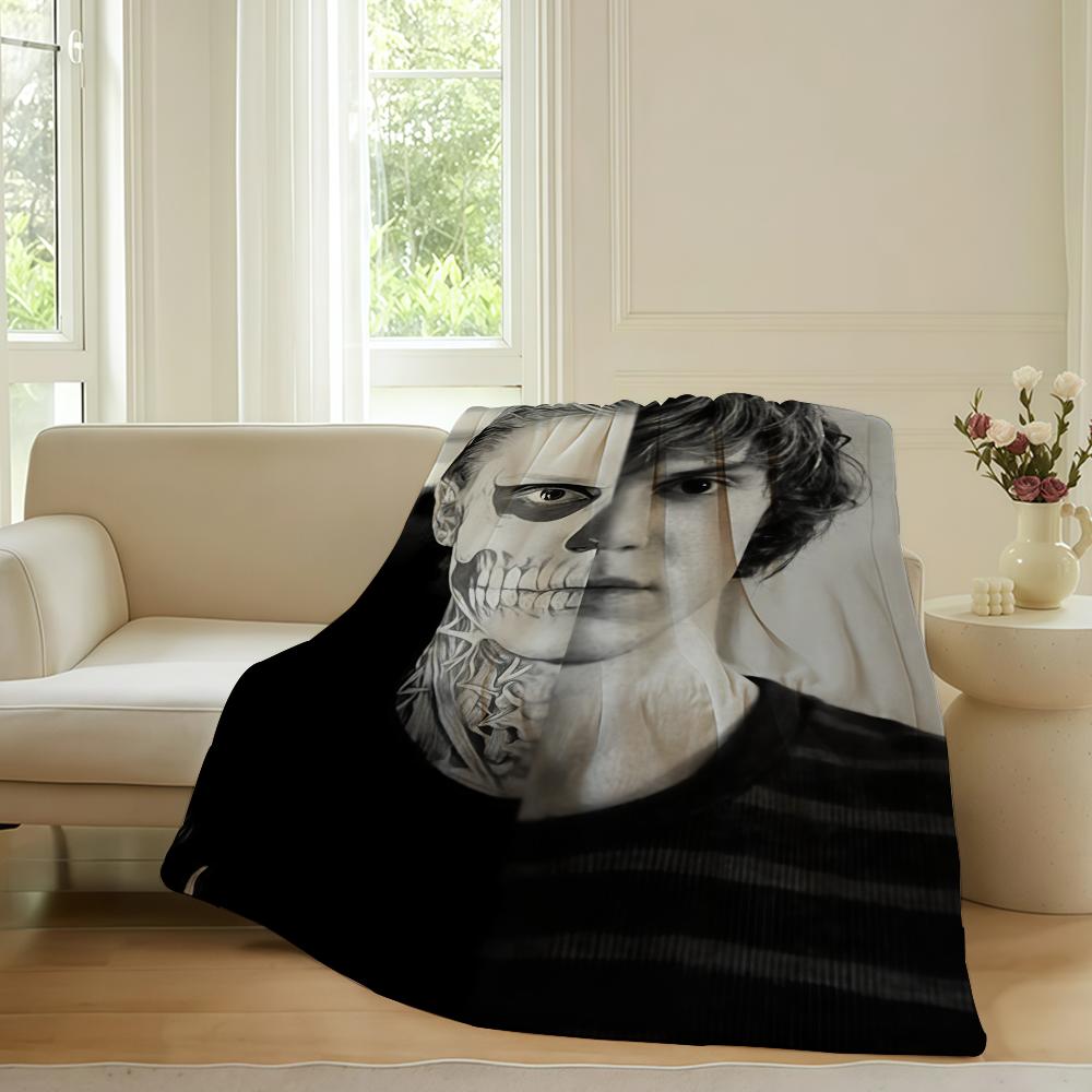 

American actor Evan Peters Blanket For Sofa Office Bed Plane Travel Sleep Read Relax Camping Soft And Warm 75x90cm