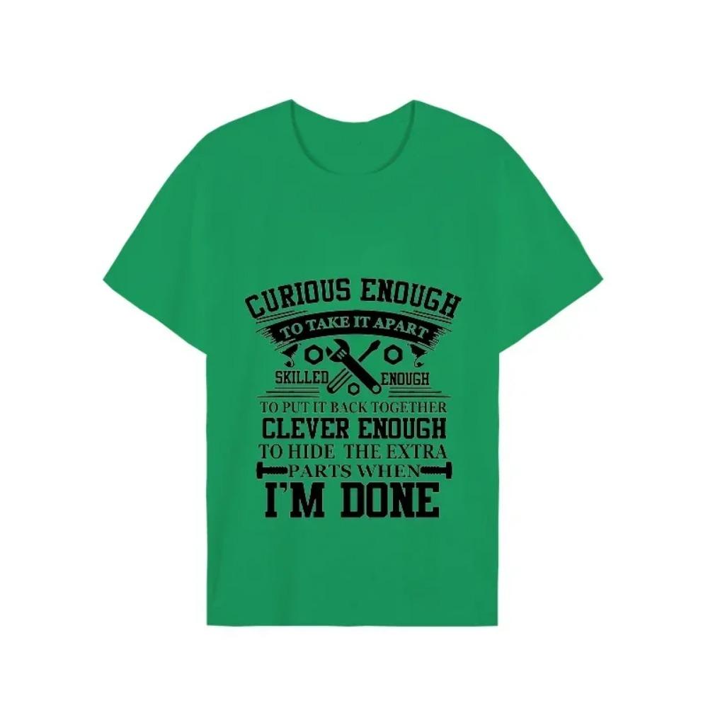 Tee T Shirts for Men Curious Enough To Take It Apart Auto Mechanic Funny Design T-shirts Short Sleeve Tops Summer Men Tshirt Tee