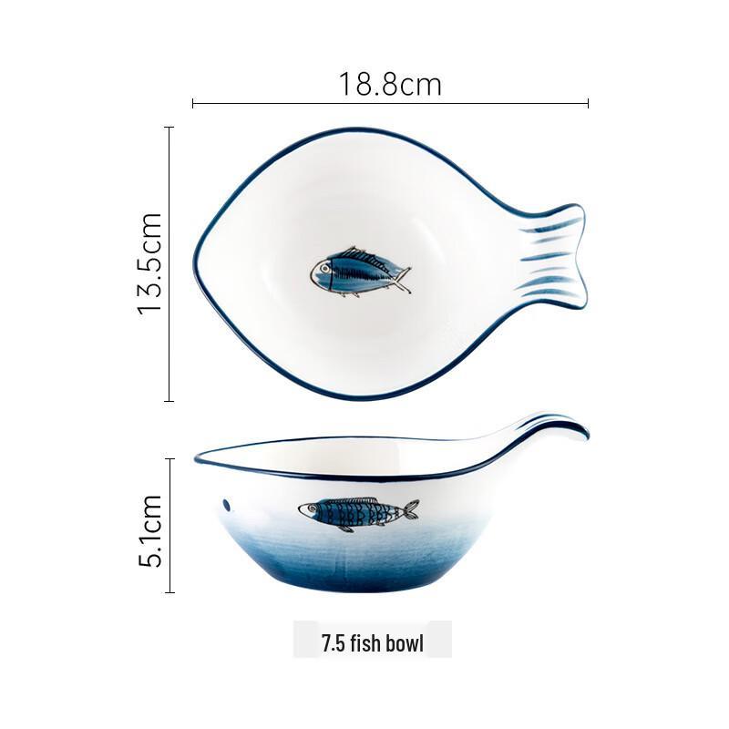 

ZISIZ 7.5-inch Hand-Painted Ceramic Fish Bowls (Set of 2)