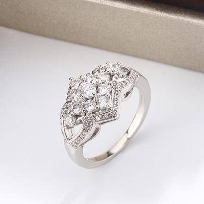 Stilvoller weißer, vollständig mit Zirkonia besetzter 925er-Silberring für Damen, hochwertiger, glänzender Sterling-Silberschmuck zum Jahrestag