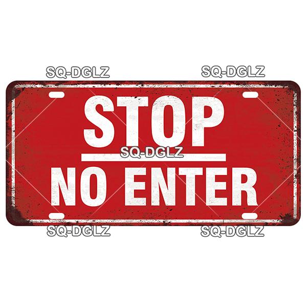 SQ-DGLZ Warning Beware Of License Plate WIFI Tin Sign State Wall Decoration Metal Sign Home Decor Painting Plaques Art Poster