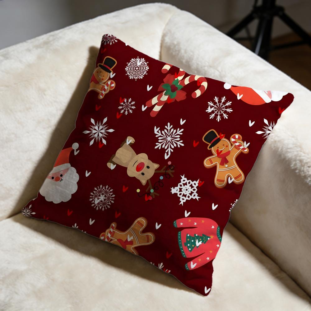 christmas Cushion Cover Soft Decorative Pillow Case Suitable for Bedroom Sofa Car Travel Use