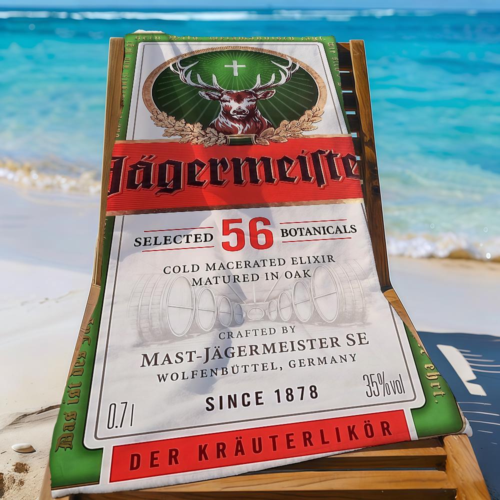 Marca J-Jagermeister-S Liqueur Digestiva Asciugamano Sportivo Asciugatura Rapida Attrezzatura da Viaggio Campeggio Resistente alla Sabbia Morbido Leggero Grande Asciugamano da Spiaggia