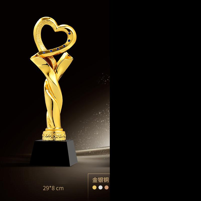 Customized Gold-plating Resin Trophy Award Souvenir