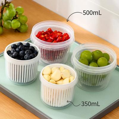 Fresh Storage Box Sealed with Lid Fruit and Vegetable Drainage Tourist Picnic Seasoning Kitchen Portable Storage Box