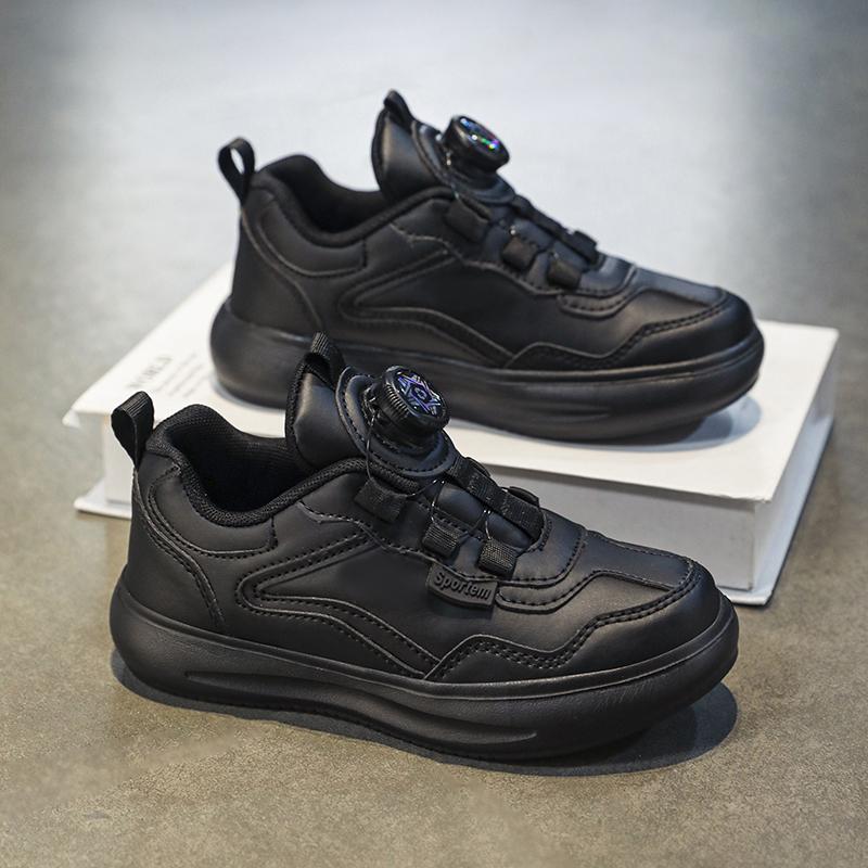 Kinderschuhe Kinder kleine weiße Schuhe Frühling neue Jungen Freizeitschuhe Mädchen Drehknopf Sportschuhe