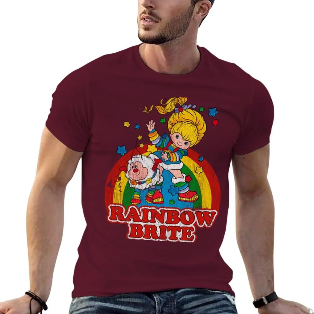 Oversized graphicswearDistressed Rainbow T-Shirt sports fan t-shirts oversized t shirt Short sleeve tee