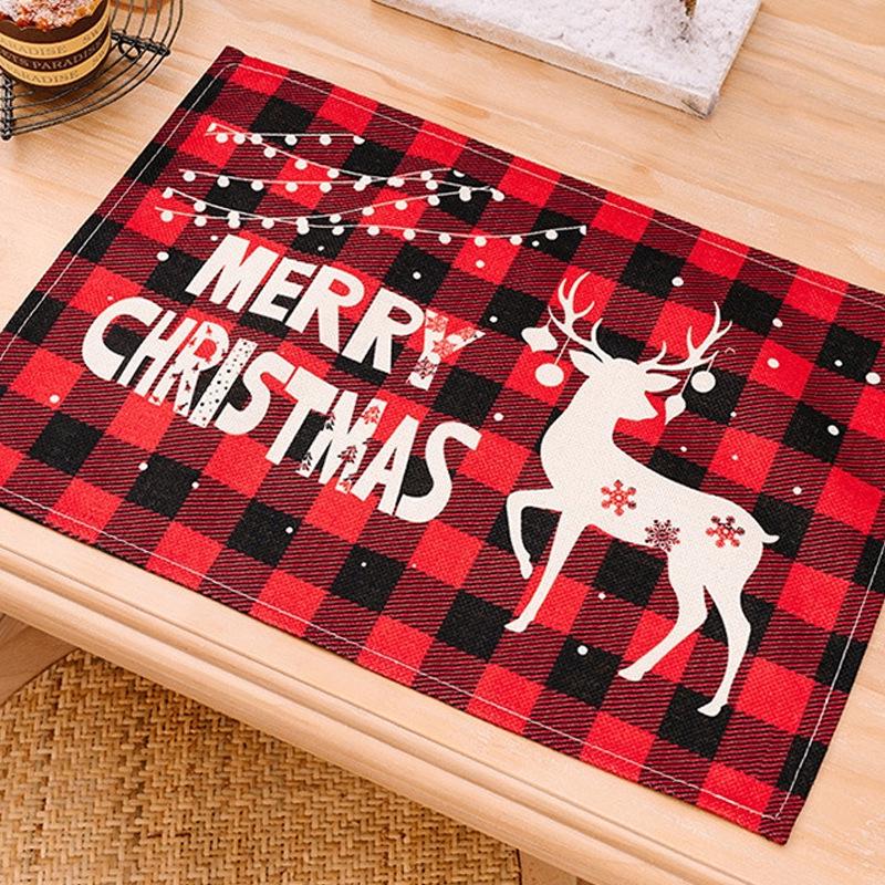 Cross-Border Custom Logo Pattern Holiday Placemat: Christmas, Halloween, Thanksgiving Linen Table Mat
