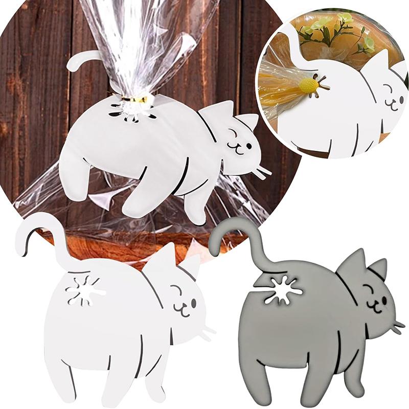Lustiger Katzenpopo Brotclip 3D-gedruckter Taschenclip Taschenhalter Neuheit Küchenhelfer für Katzenliebhaber Lebensmittelaufbewahrung Heimdeko 1/2/3 Stück