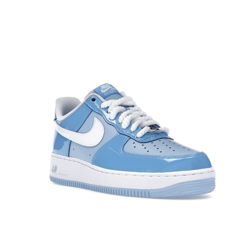 Nike Air Force 1 07 LV8 Psychic Blue Patent Men Sneakers University-Blue White HV9405-400