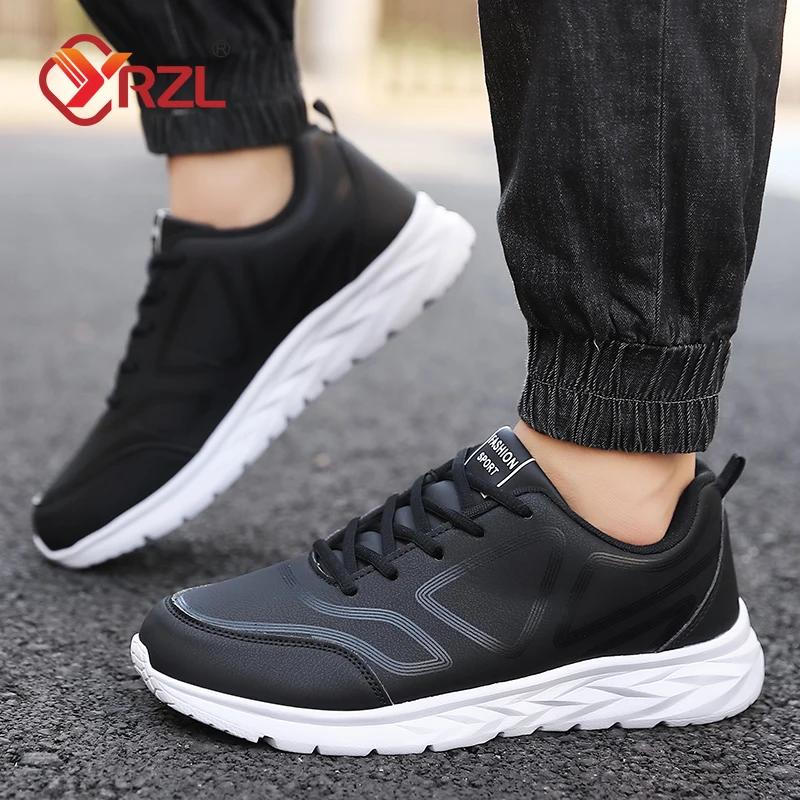 YRZL Herren Vulkanisierte Schuhe Schwarz Wasserdicht Sportlich Herren Sneaker Abriebfest Herren Walking Sportschuhe Bequeme Herrenschuhe