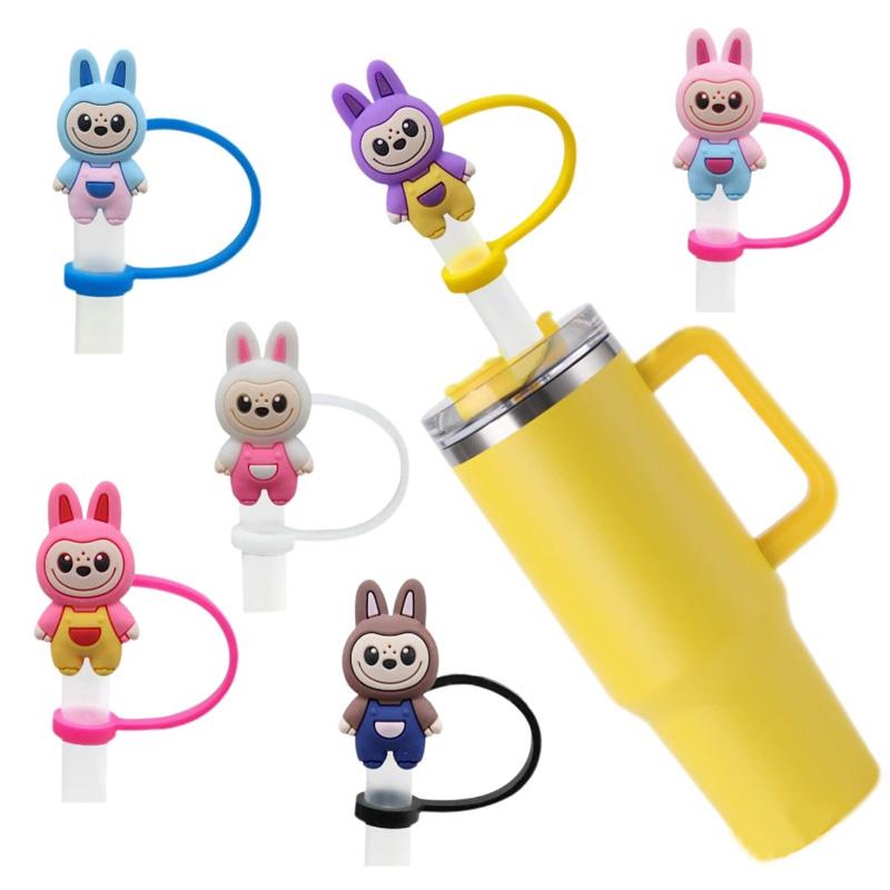 1PC Doll Straw Cap 8-10mm Bottle Accessories Cute Silicone Reusable Straw Cover Dustproof