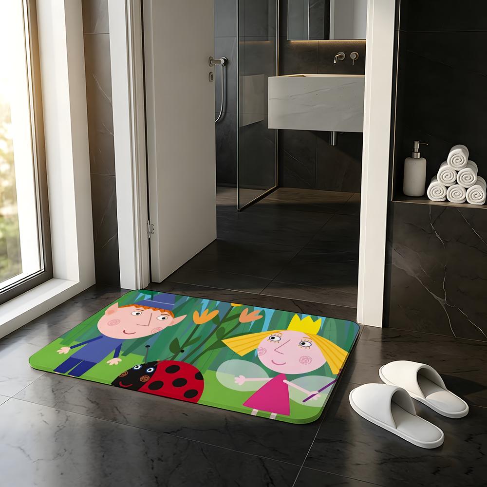ANIME B-Ben Holly's Kleines Königreich Fußmatte Saugfähige Fußmatte Rutschfeste Eingangsteppich für Badezimmer Toiletten und WCs