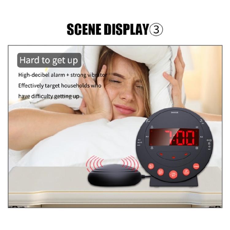 Extra Loud Alarm Clock with Bed Shaker for Heavy Sleepers Adults Kids Teenagers