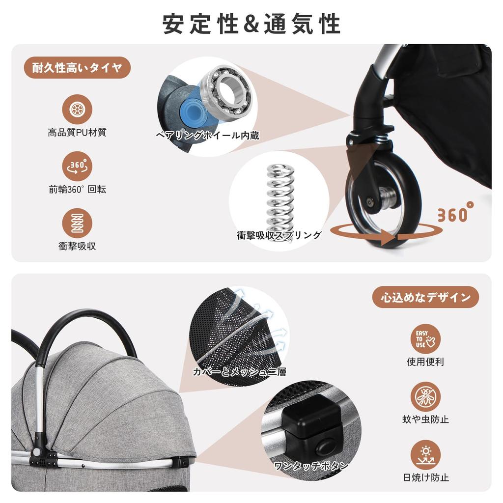 SKISOPGO Haustier getrennt Haustier Hund leicht zu Hund Vorderrad Hinterrad Hund Katze Hund bequem für unterwegs Tragkraft 20KG [Upgraded] Wagen, Typ, Buggy,