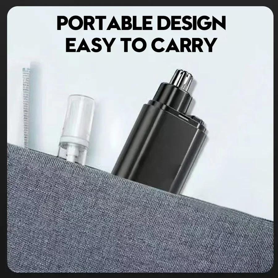 2 In 1 Electric Portable Ear And Nose Hair Trimmer Clipper 2026 Professional Painless Portable Eyebrow For Men