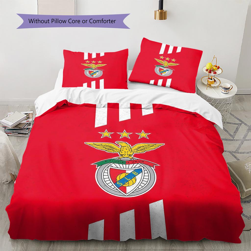 Sport Lisboa E Benfica Pattern Bedding Quilt Set  Home Decoration  Gift (1 * Duvet Cover + 2 * Pillowcase  Without Core)