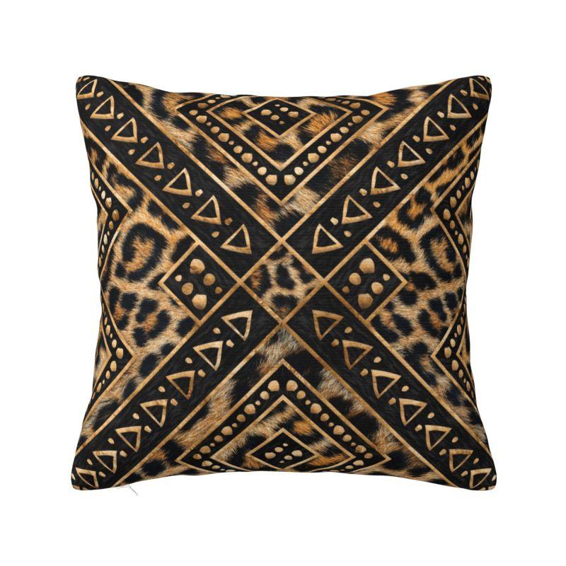 Fluffy Leopard Skin Leather Texture Sofa Cushion Cover Polyester Tropical Wild Animal Throw Pillow Case Bedroom Decoration