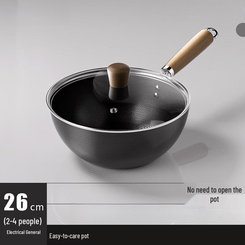 ZISIZ Handmade Pre-Seasoned Iron Wok