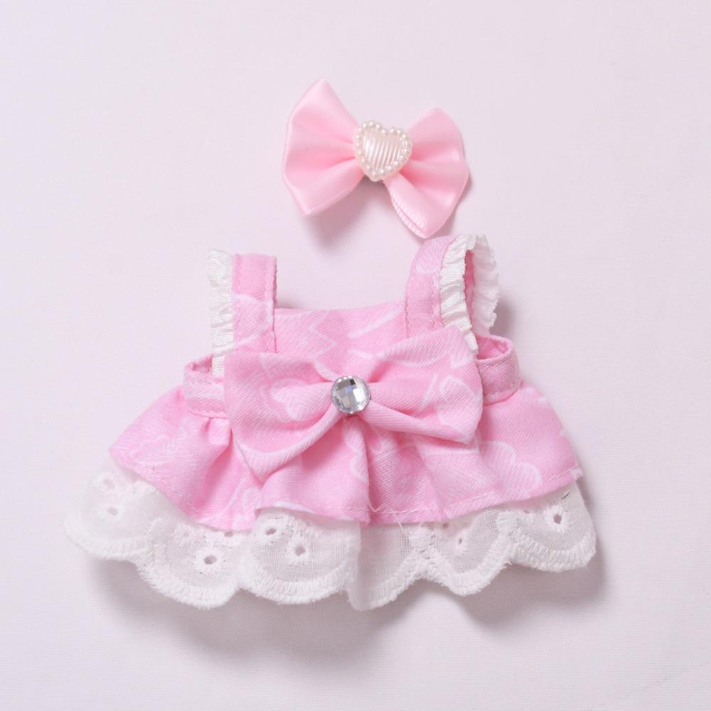 Hasentasche Labubu Puppenkleid Schleife 17cm Plüschpuppen Kleidung Baumwollpuppen Zubehör