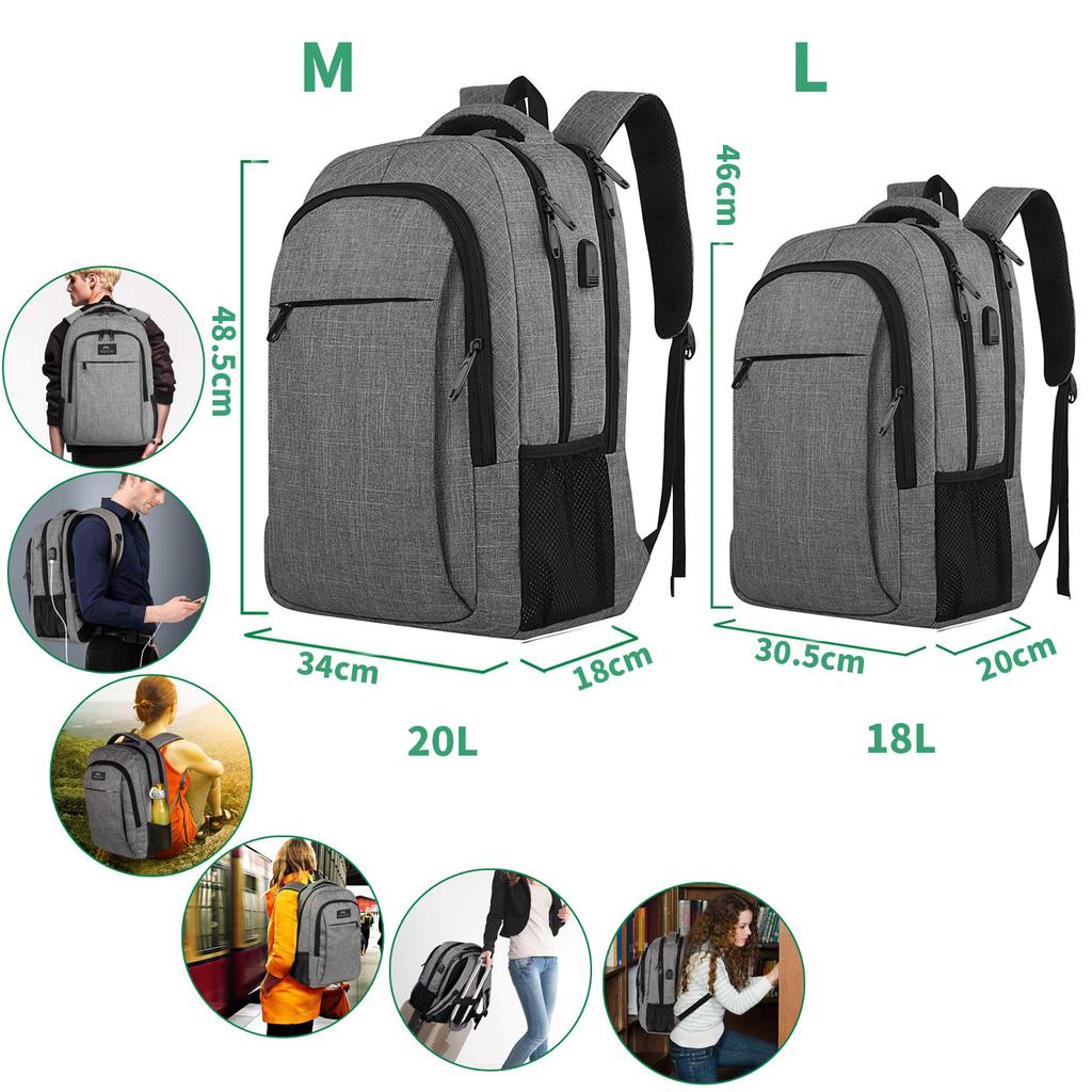 Premium Men's Laptop Backpack – Large-Capacity Business & Travel Bag with USB Charging, Waterproof Oxford Fabric