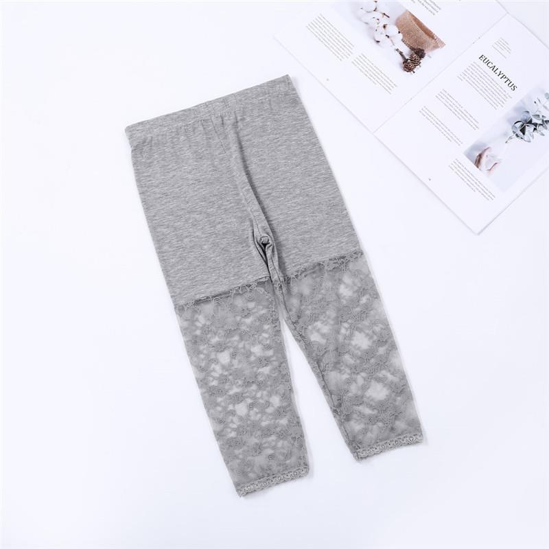 Sommerleggings für Mädchen Kinder Caprihosen Dünne Spitzen- und Spitzenleggings Neuer Stil