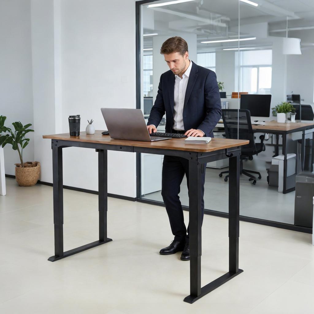 4-Bein Stehschreibtischgestell, Elektrisch, Doppelmotor, Höhenverstellbar 70-117 cm, 4 Speicher-Höheneinstellungen, Längenverstellbare Stehschreibtischbeine, Sit-to-Stand-Schreibtisch