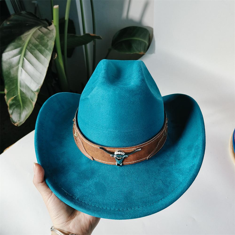 Sombreros de Cowboy Personalizados para mujer sombrero de cowboy retro hombres Sombrero de Mezclilla Estilo Cattleman Unisex Sombrero de Ante Ranchero para Hombre sombrero hombre