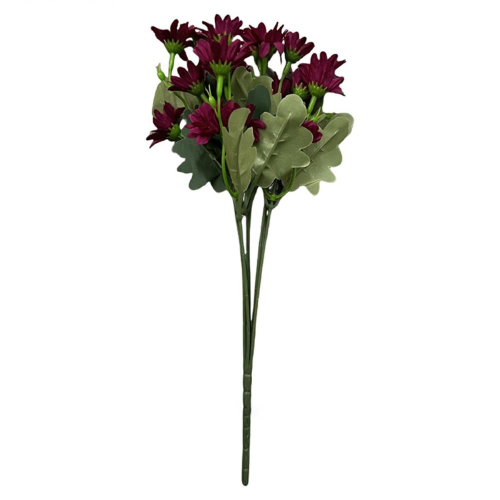Silk Petal Artificial Outdoor Sunset Mums Flowers 21 Heads Simulated Flower for All Season