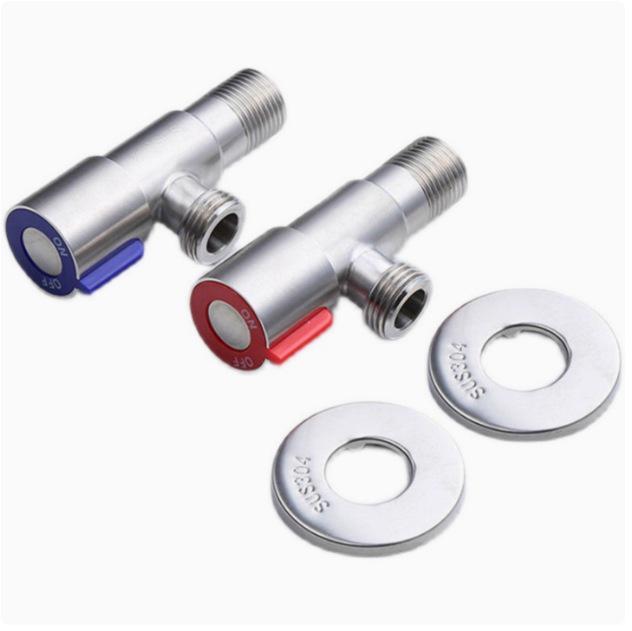 Explosion-Proof Stainless Steel Angle Valve for Hot/Cold Water - Ideal for Kitchens, Bathrooms, and Washing Machines