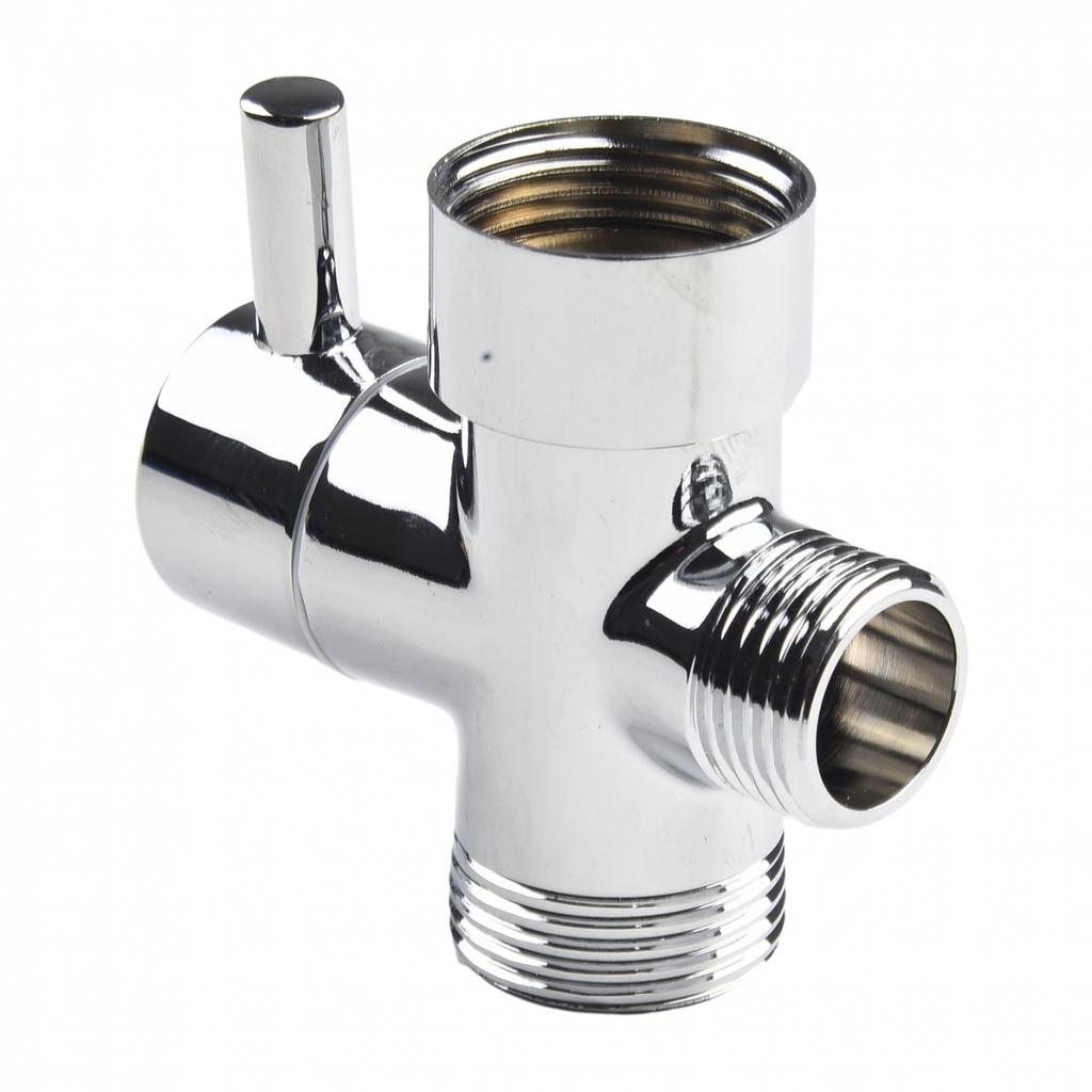 Chrome Plated Brass Diverter Valve 1/2 & 3/4" Connector 3 Ways Shower Head