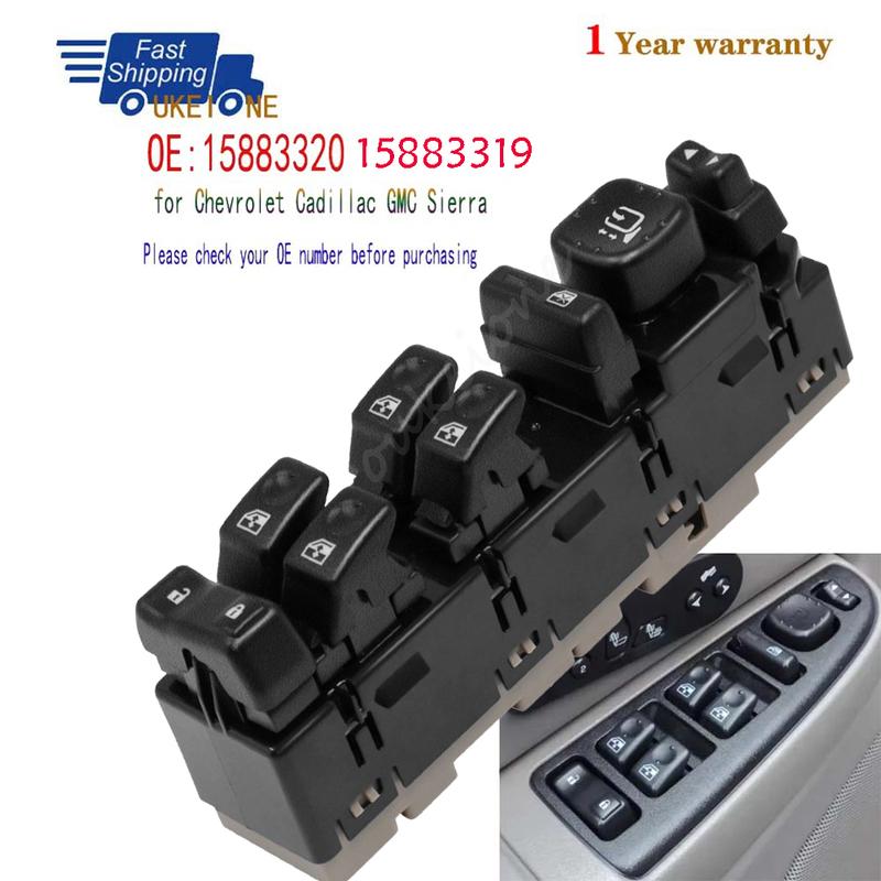 For 2003 2004 2005 2006 2007 Cadillac GMC Sierra Yukon Chevrolet Suburban Tahoe Front Left Electric Power Master Window Switch CQ1238