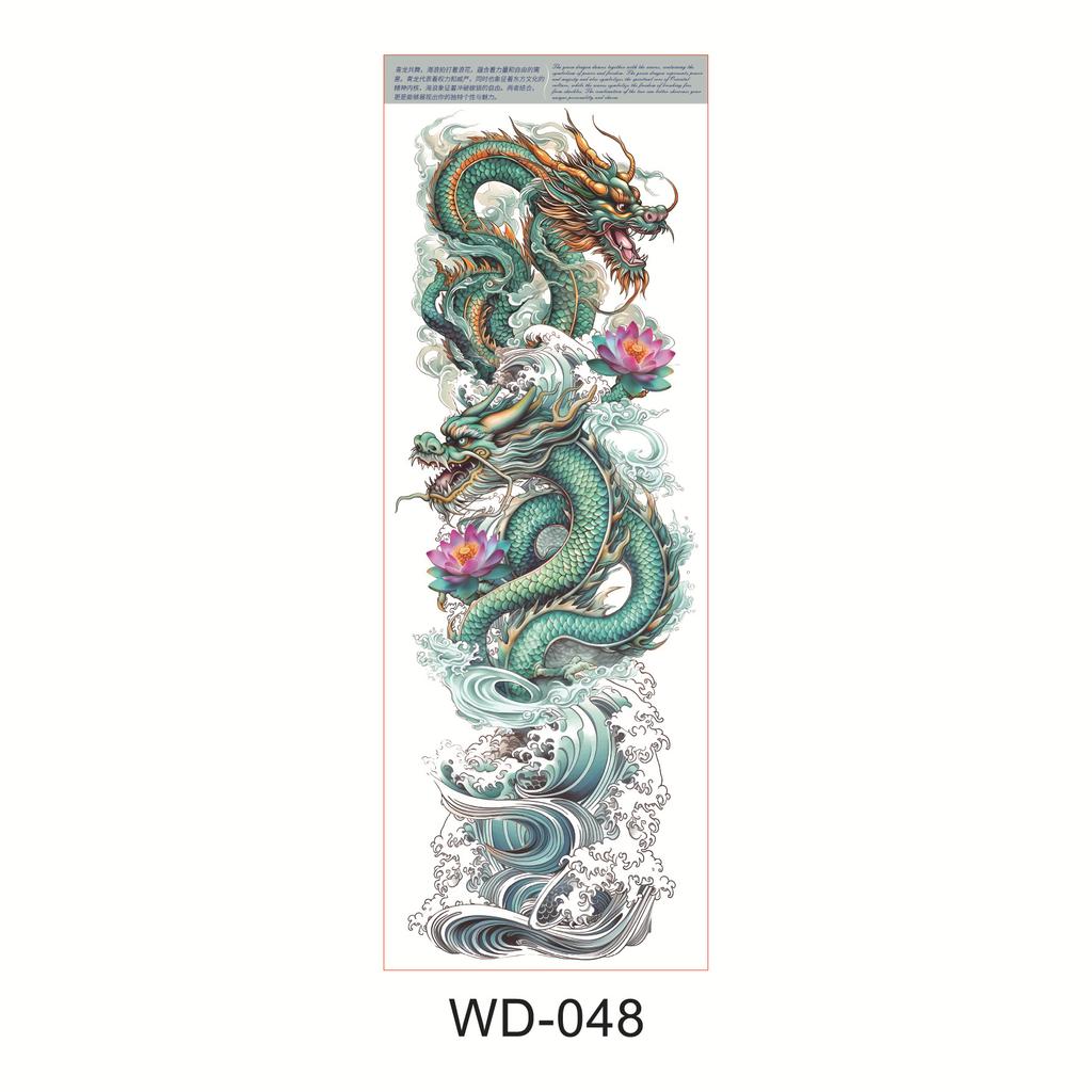 1pc Large Temporary Tattoos for Women Leg Tattoo Sexy Body Painting Cat Wolf Fox Anime Skull Fake Tattoo Stickers Water Transfer