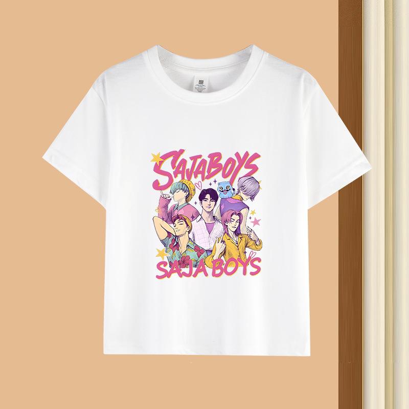 

T-Shirts Girls Children s Women s Comfortable Cartoon Printed T-shirt Pure Cotton Short Sleeves Soft 150cm