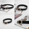 Round Waist Buckle Belt Womens Leather Material
