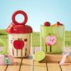 UFORU Dopamine Fruit Cup - Outdoor Portable Leak-Proof Yogurt Cup with Fork Double-Layer Food-Grade Plastic Drain Cup for Picnic